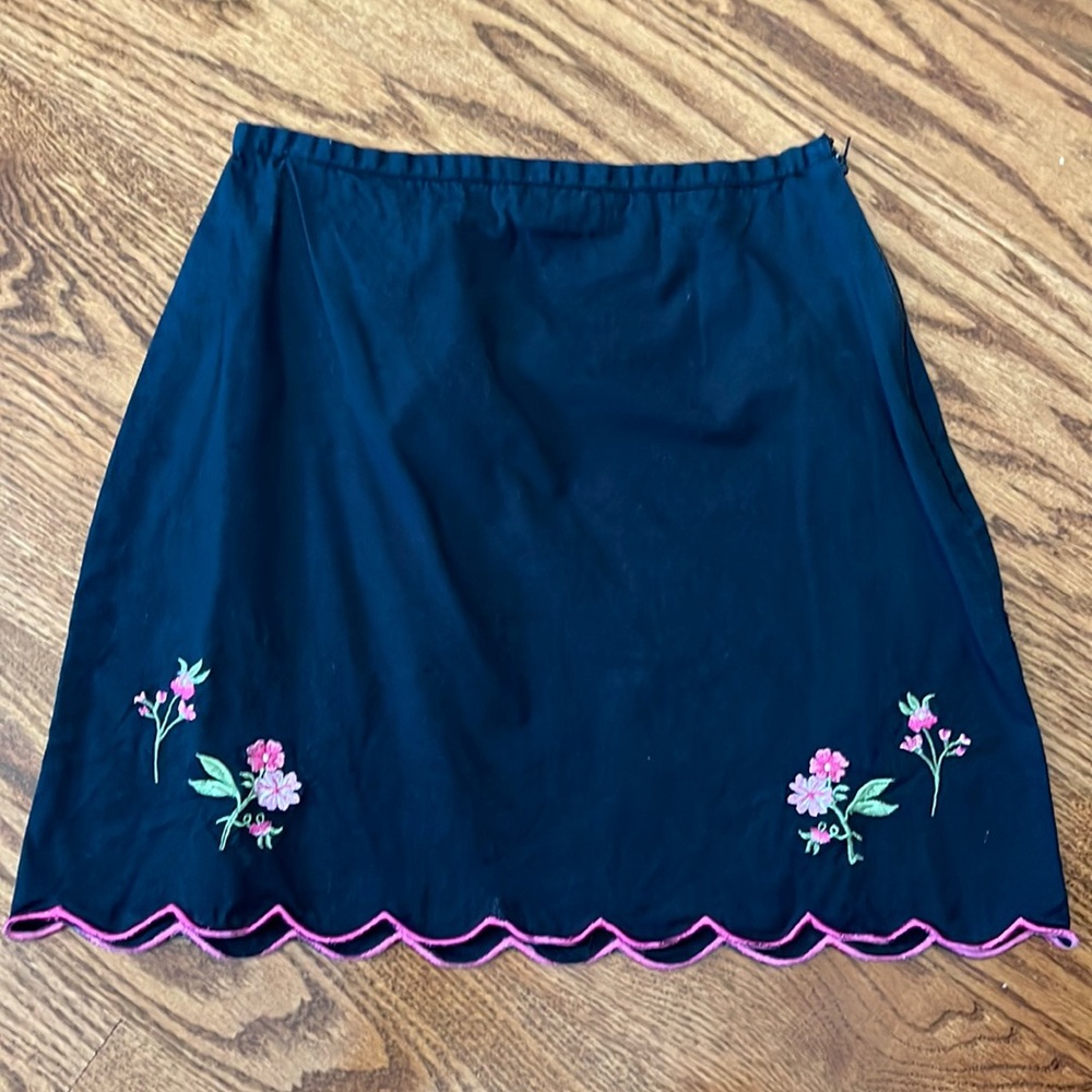 kc parker girls navy blue and pink flower skirt, (size: 10)